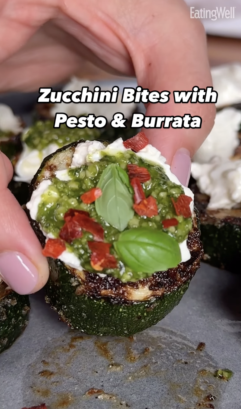 Zucchini Bites with Pesto & Burrata