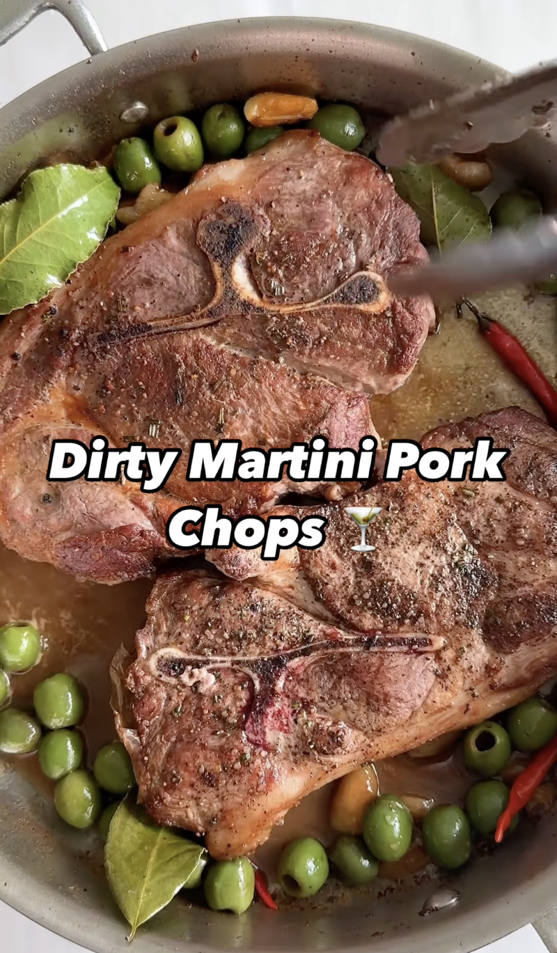 Dirty Martini Pork Chops