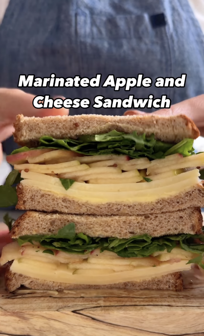 Marinated Apple and Cheese Sandwich