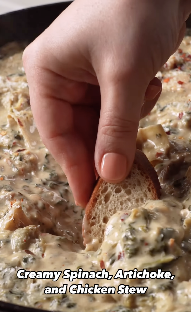 Creamy Spinach, Artichoke, and Chicken Stew