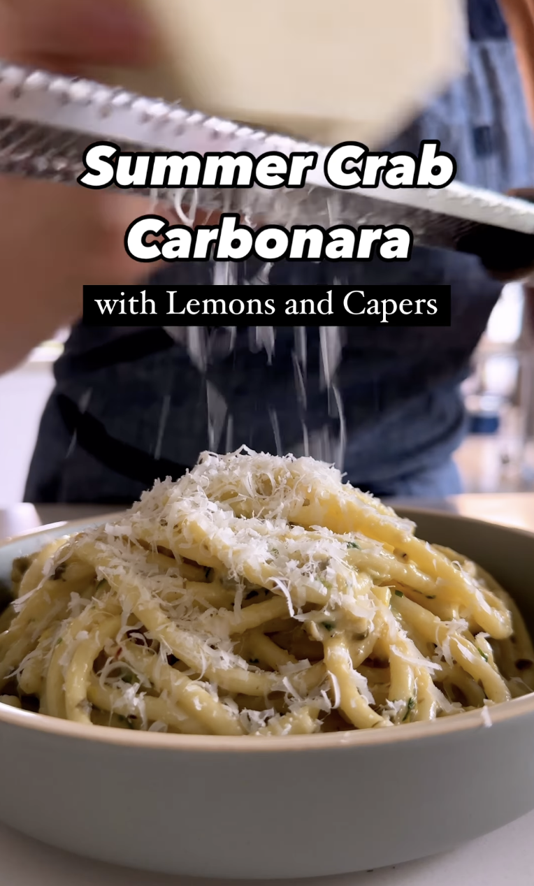 Summer Crab Carbonara with Lemons and Capers