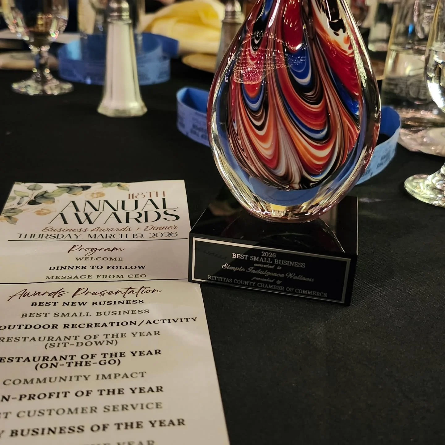 That time Simple Indulgence Wellness (&amp; @simplewellness_co) won small business of the year. 🫶🎊 - Thank you to everyone!