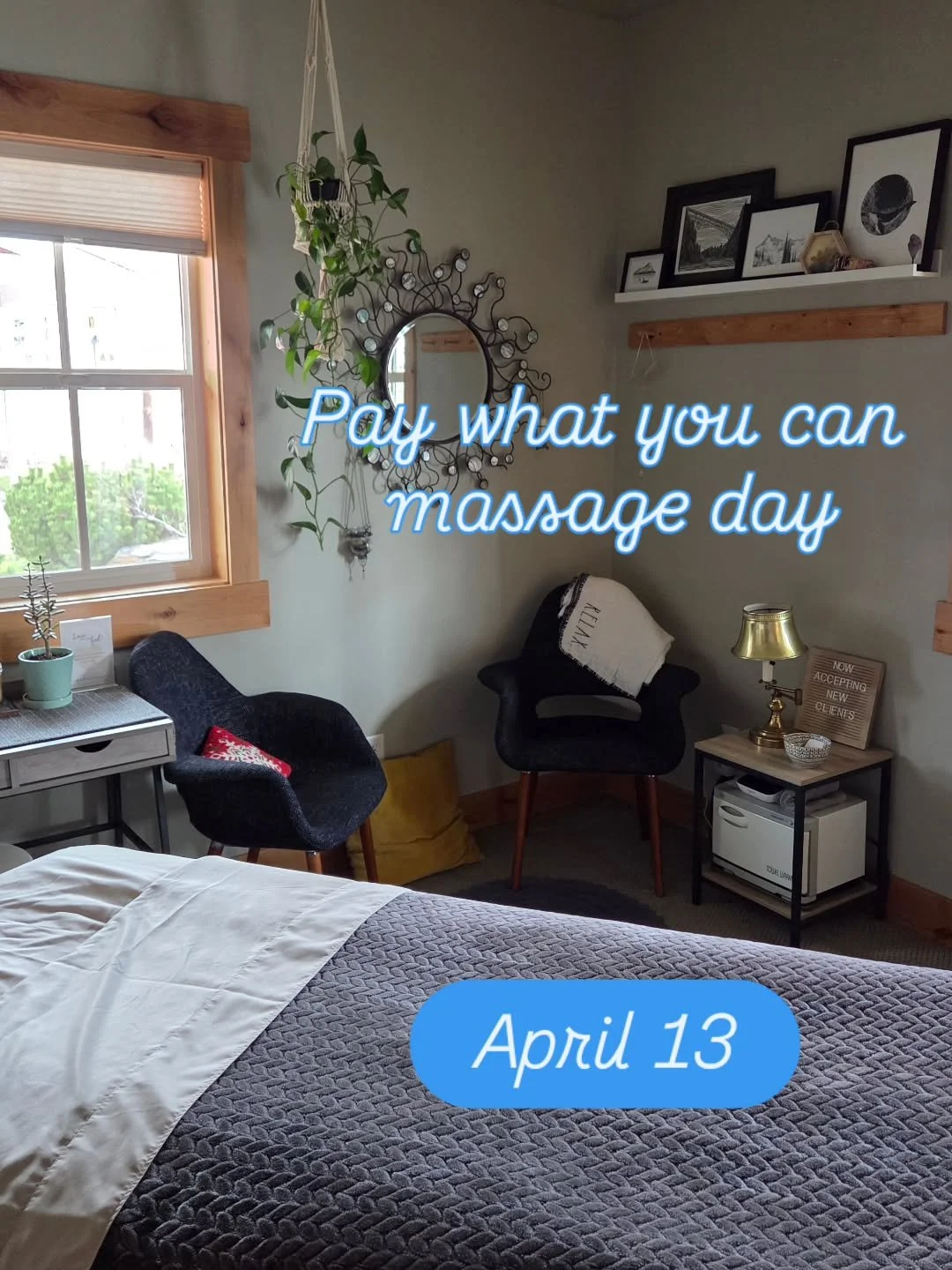 Everyone welcome!
. 
One way I can give back - I'm hosting a Pay What You Can day for 60 minute massage or craniosacral sessions on April 13. This is my simple way to support anyone who needs care but may not be able to access it right now. No questi