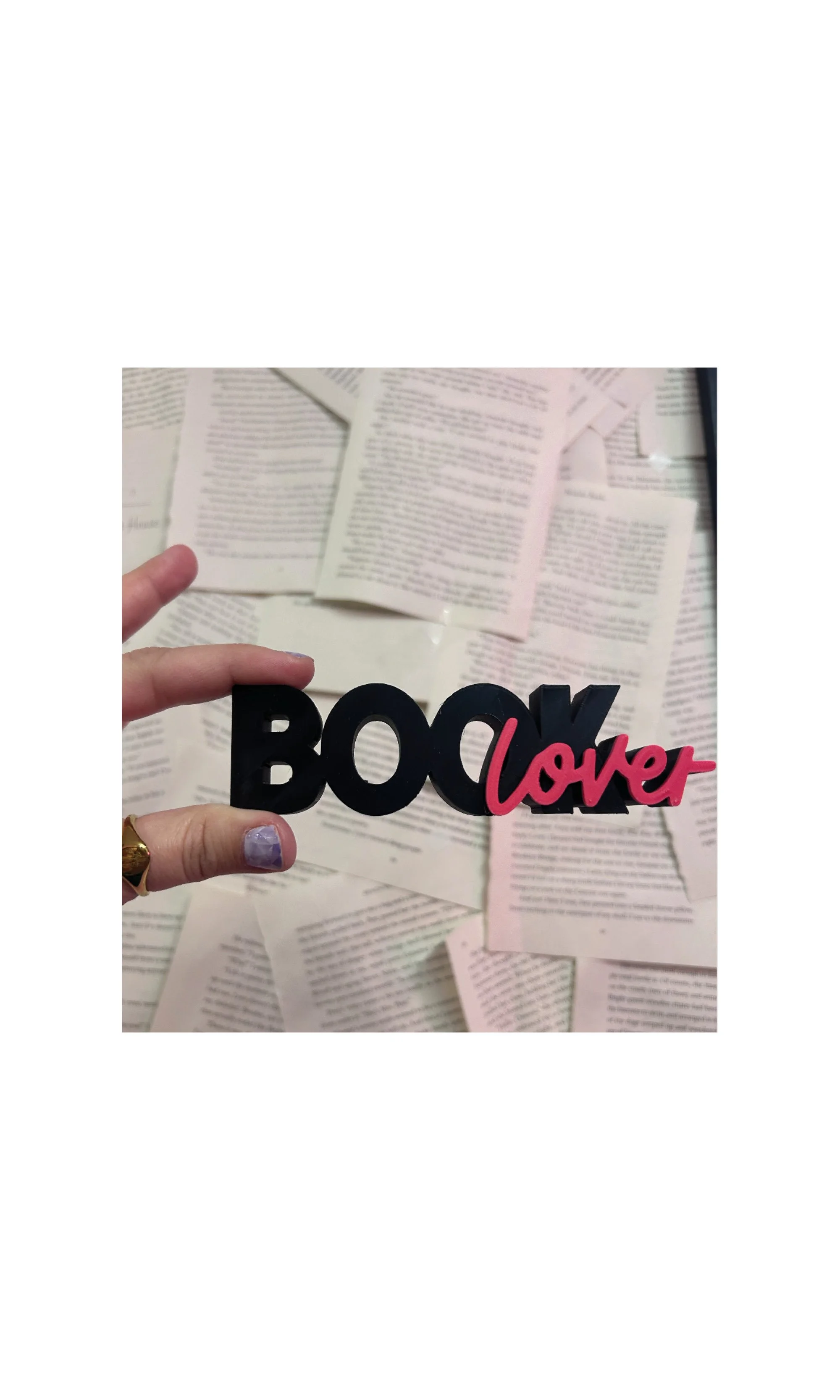 3D Printed - Book Lover - Shelf Sign