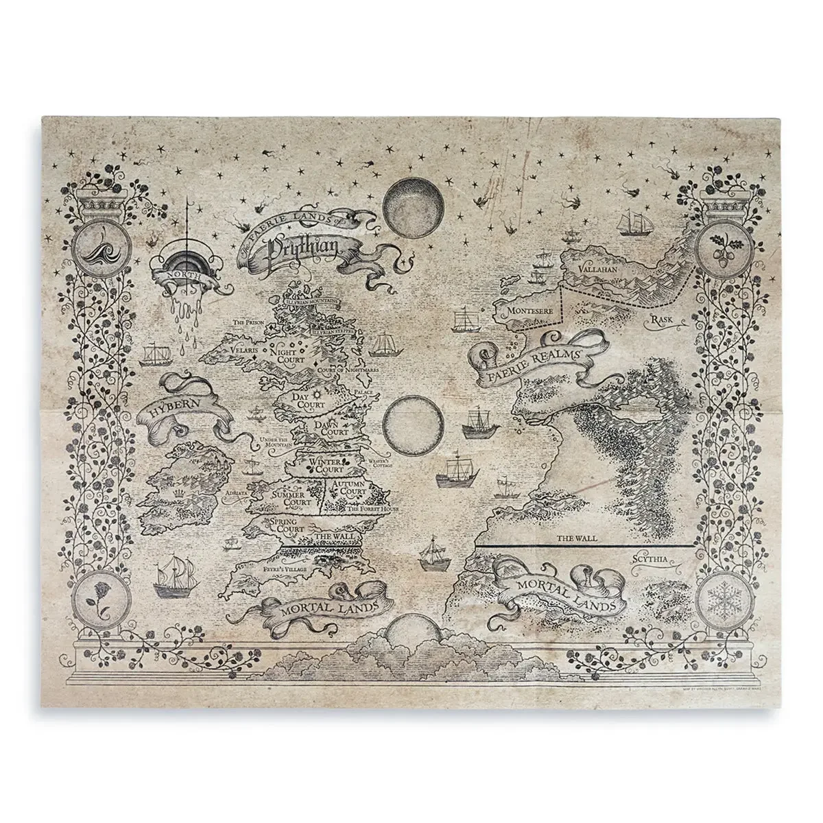 A Court of Thorns and Roses: Prythian World Map (16'' x 20'')