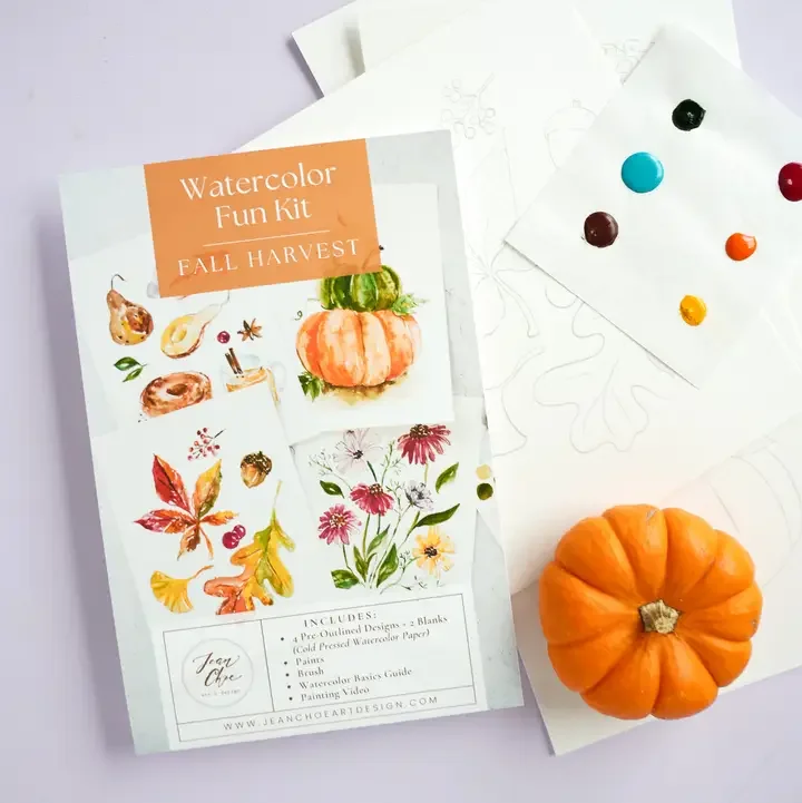 Watercolor Kit with Brush – DIY Fall-Themed Painting Set