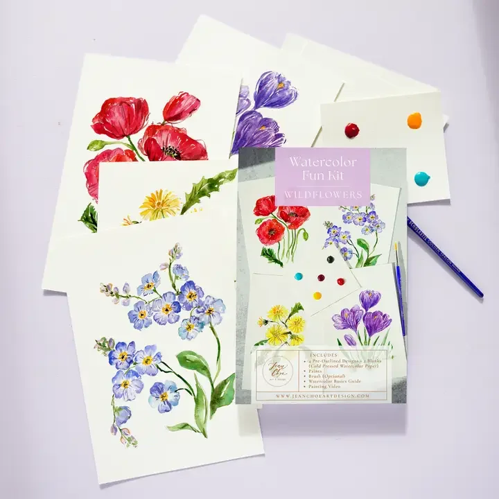 Wildflowers Watercolor All-In-1 Kit for Beginners