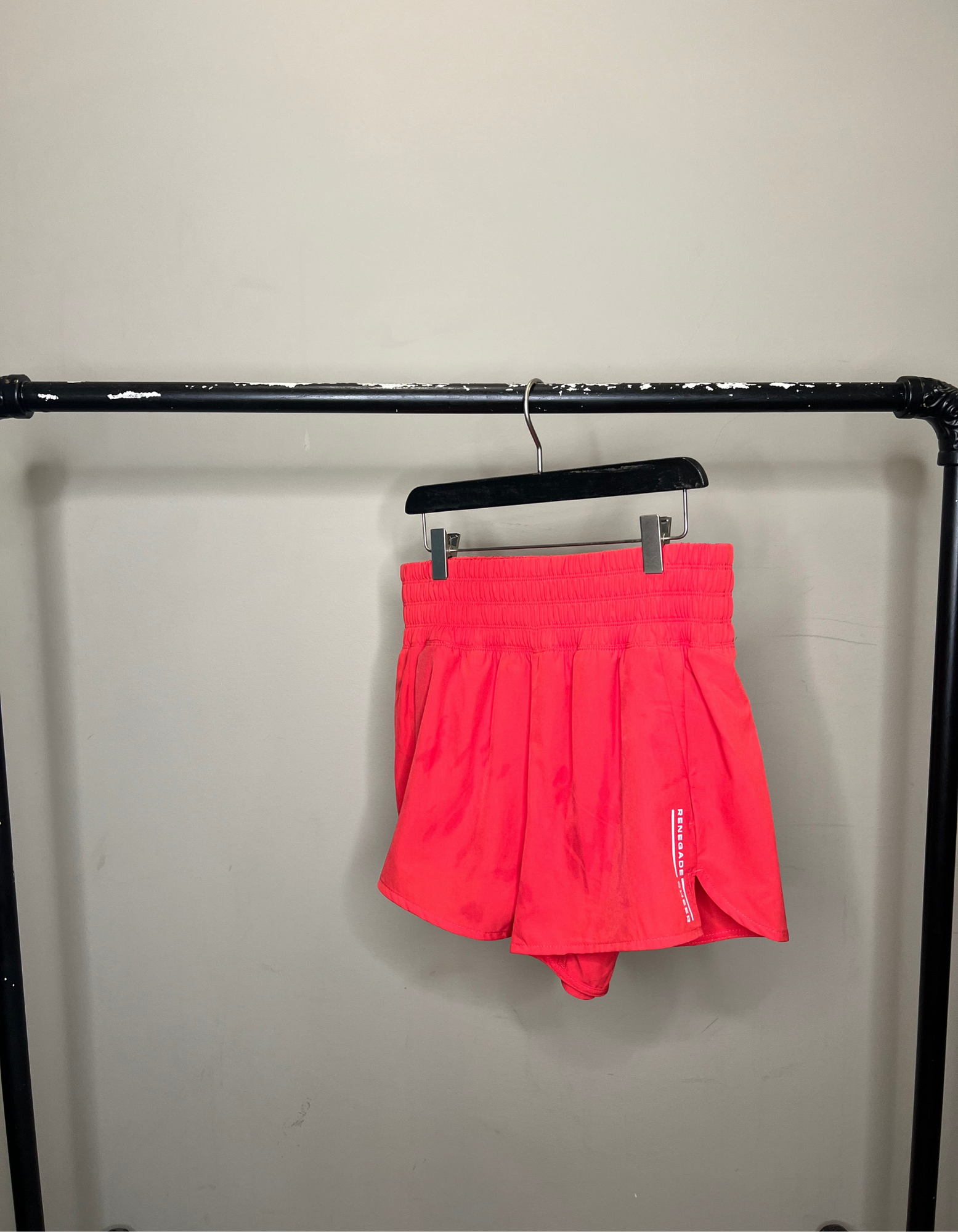 Red High Rise Run Shorts