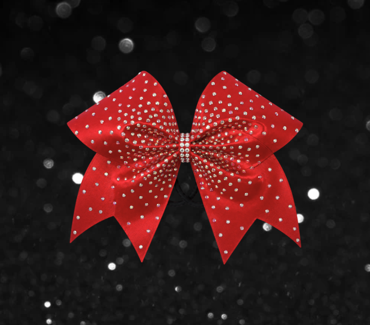 Red Rhinestone Satin Bow