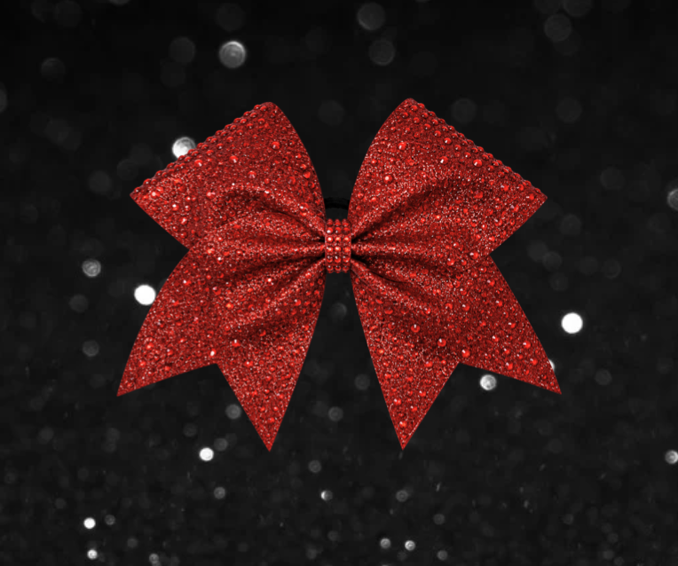 Red Rhinestone Glitter Bow