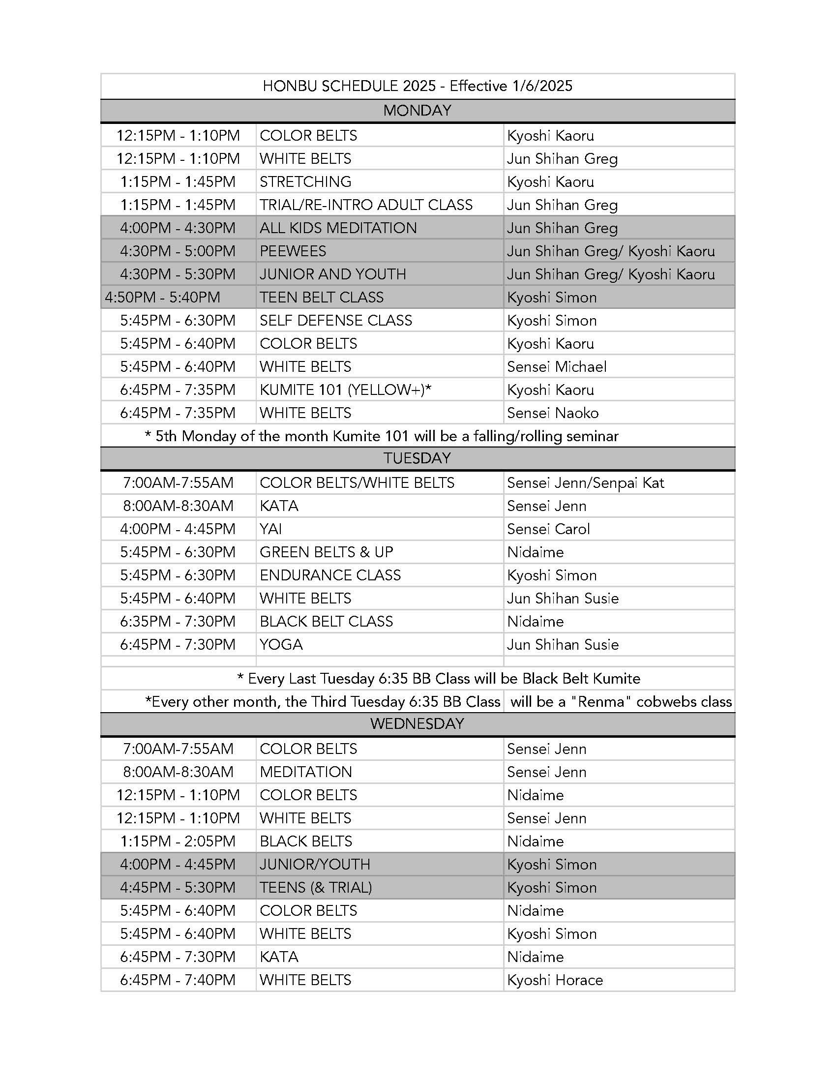 NYC SCHEDULE World Seido Karate nyc-schedule-world-seido-karate