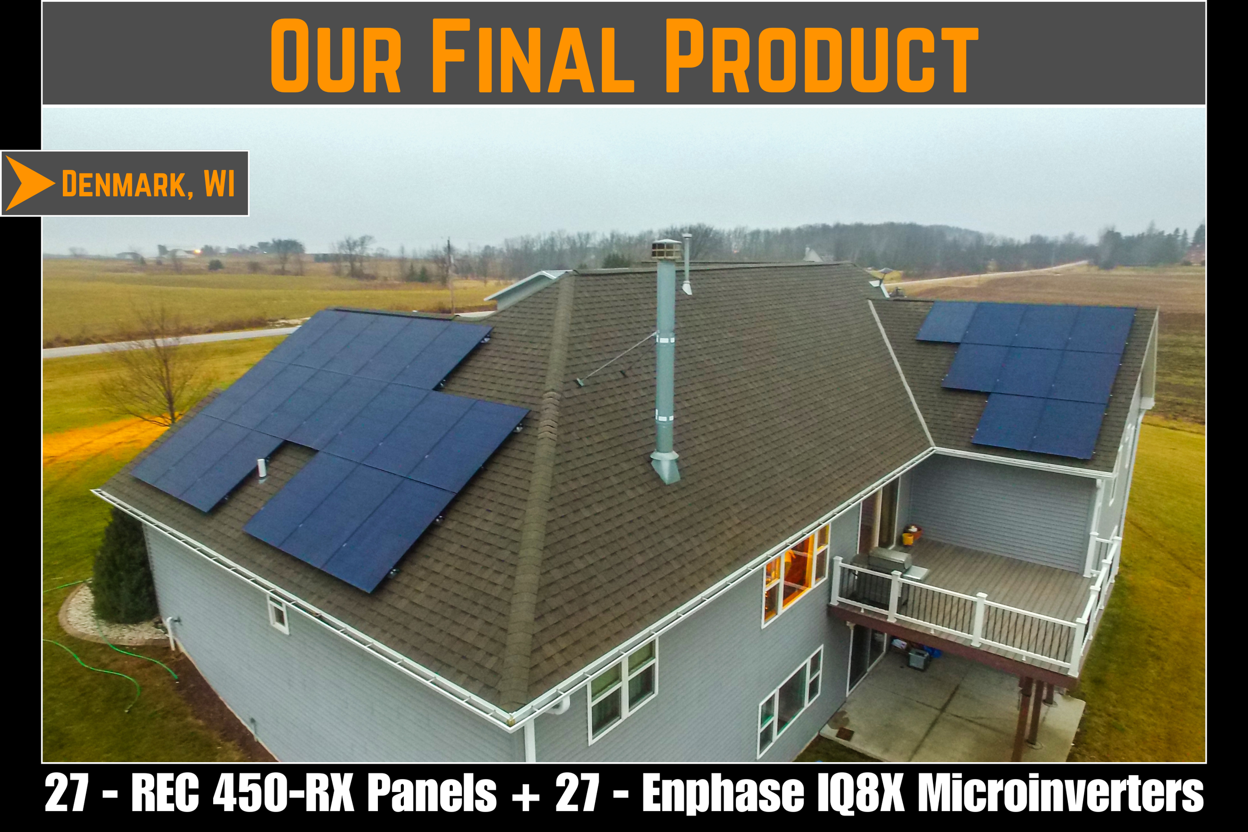 Wisconsin Solar - Roof Mounted 27 Panel With Whole Home Backup Battery
