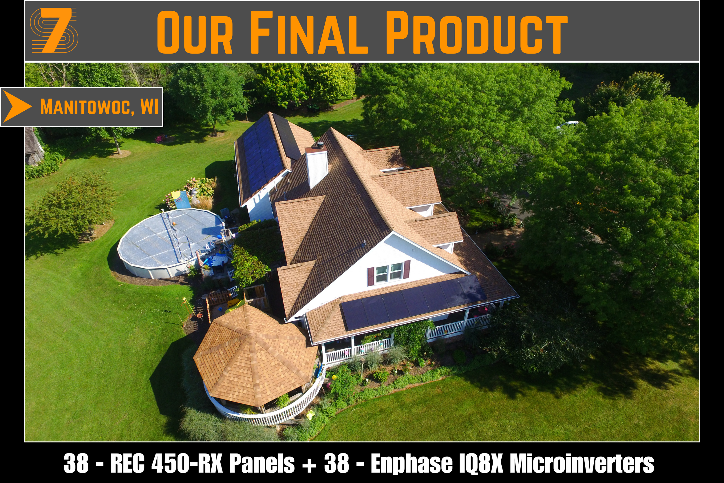 Wisconsin Solar - 38 REC Panels with 38 Enphase IQ8X Microinverters