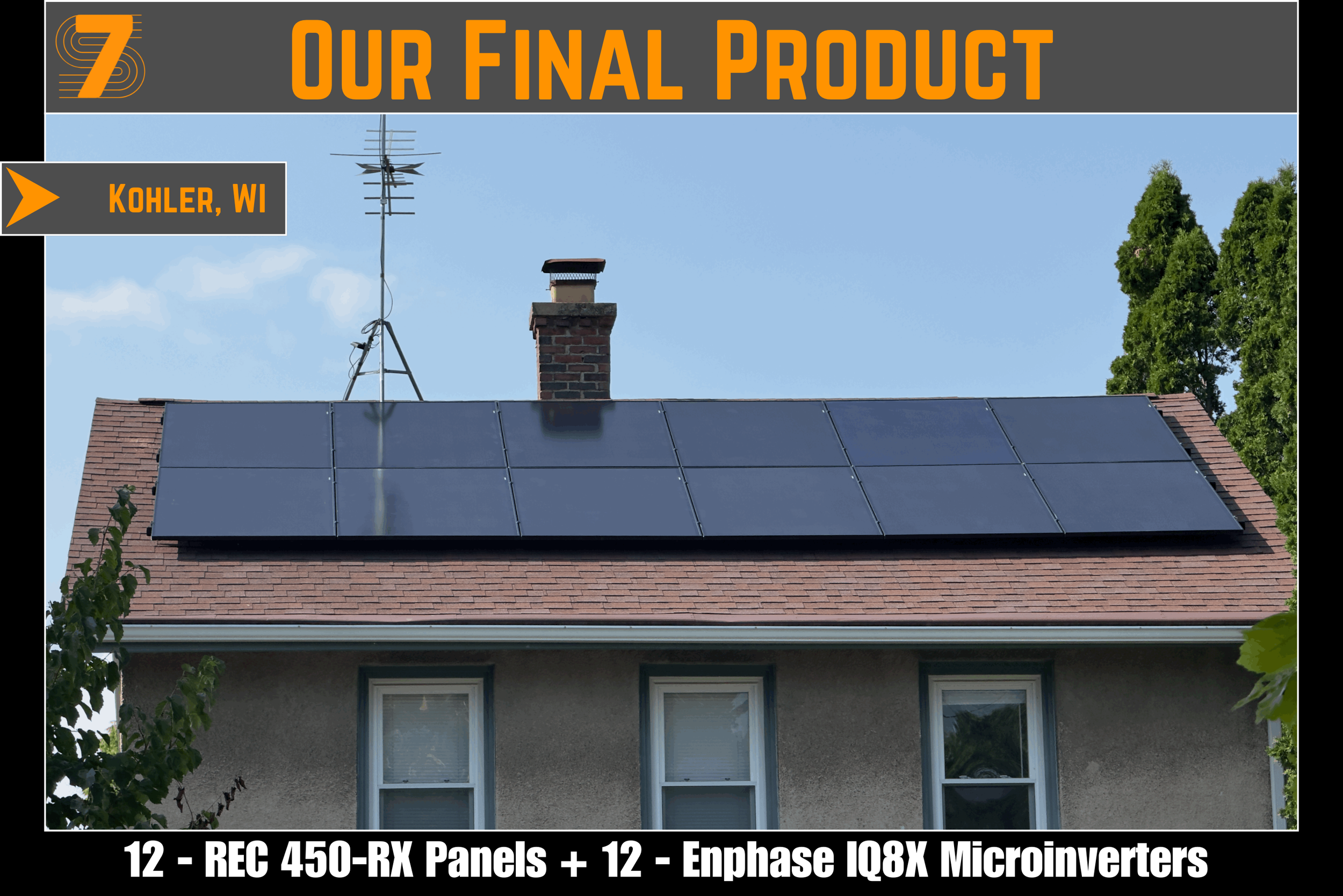 Wisconsin Solar - 12 Panel Roof Mounted Array Net Meter