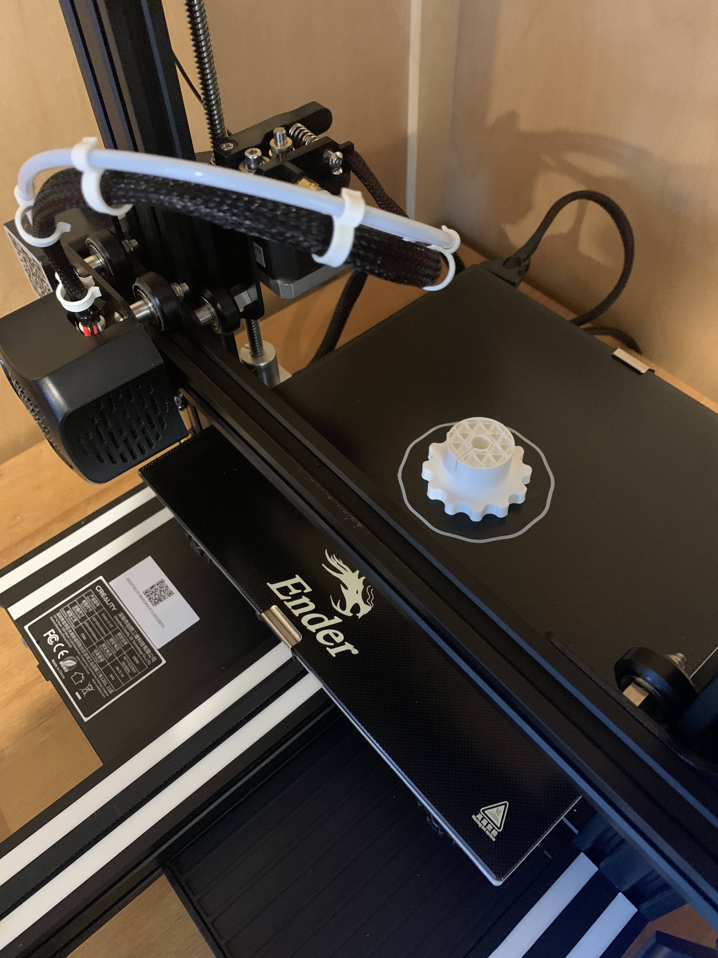 Ender 3D printer with partially complete print