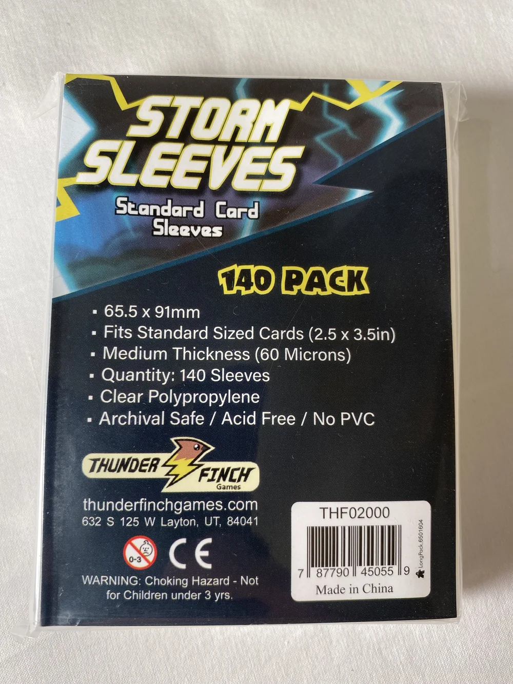 Storm Sleeves x3 (Standard Size Card Sleeves).  Thunder Finch Games