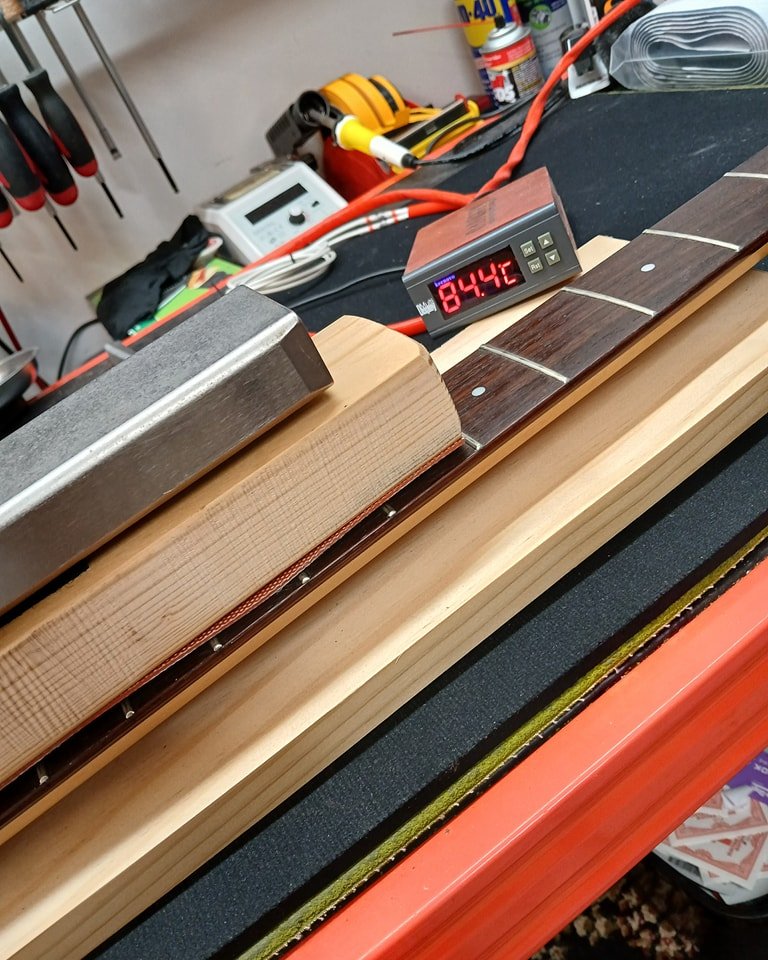 New truss rod for this Ibanez 5 string bass, little bit of finish work, next up a fret level and setup and will be good to go #axewoodguitarworks #perthmusicians #guitarrepair #guitarsetups ##guitarservices