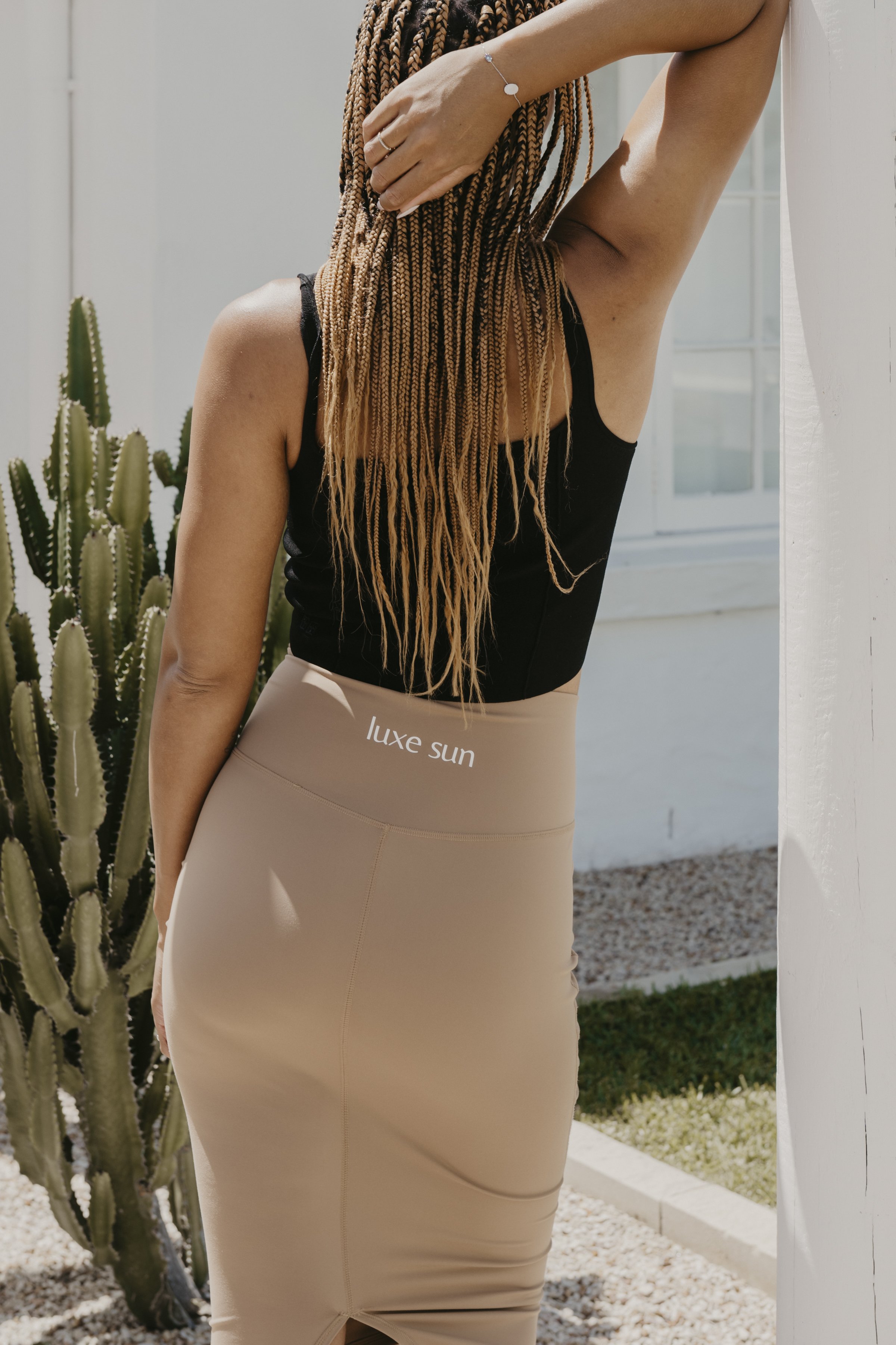 Luxe Sun Clothing sun protective skirt in bull dust