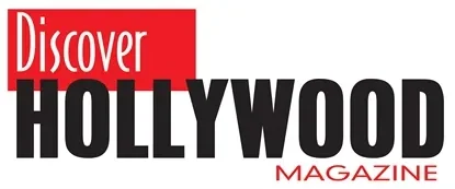 Discover Hollywood Magazine logo with red rectangle and black text