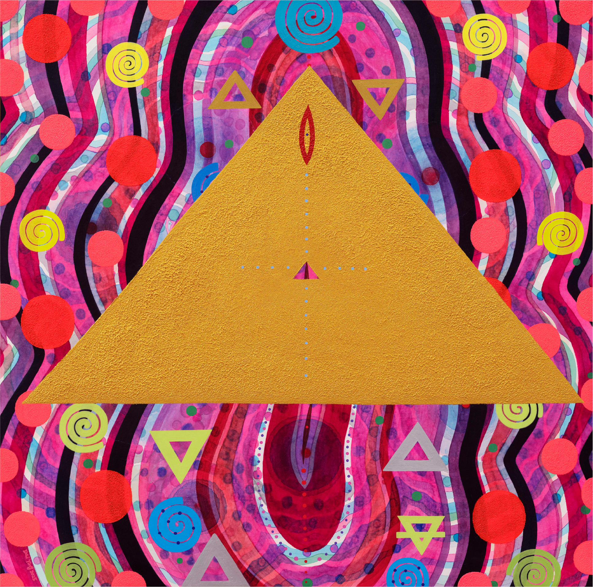 Goddess 22
Chinese painting pigments, Japanese pigments, acrylic, and Chinese xuan paper
mounted on canvas, 96 × 96cm, 2025