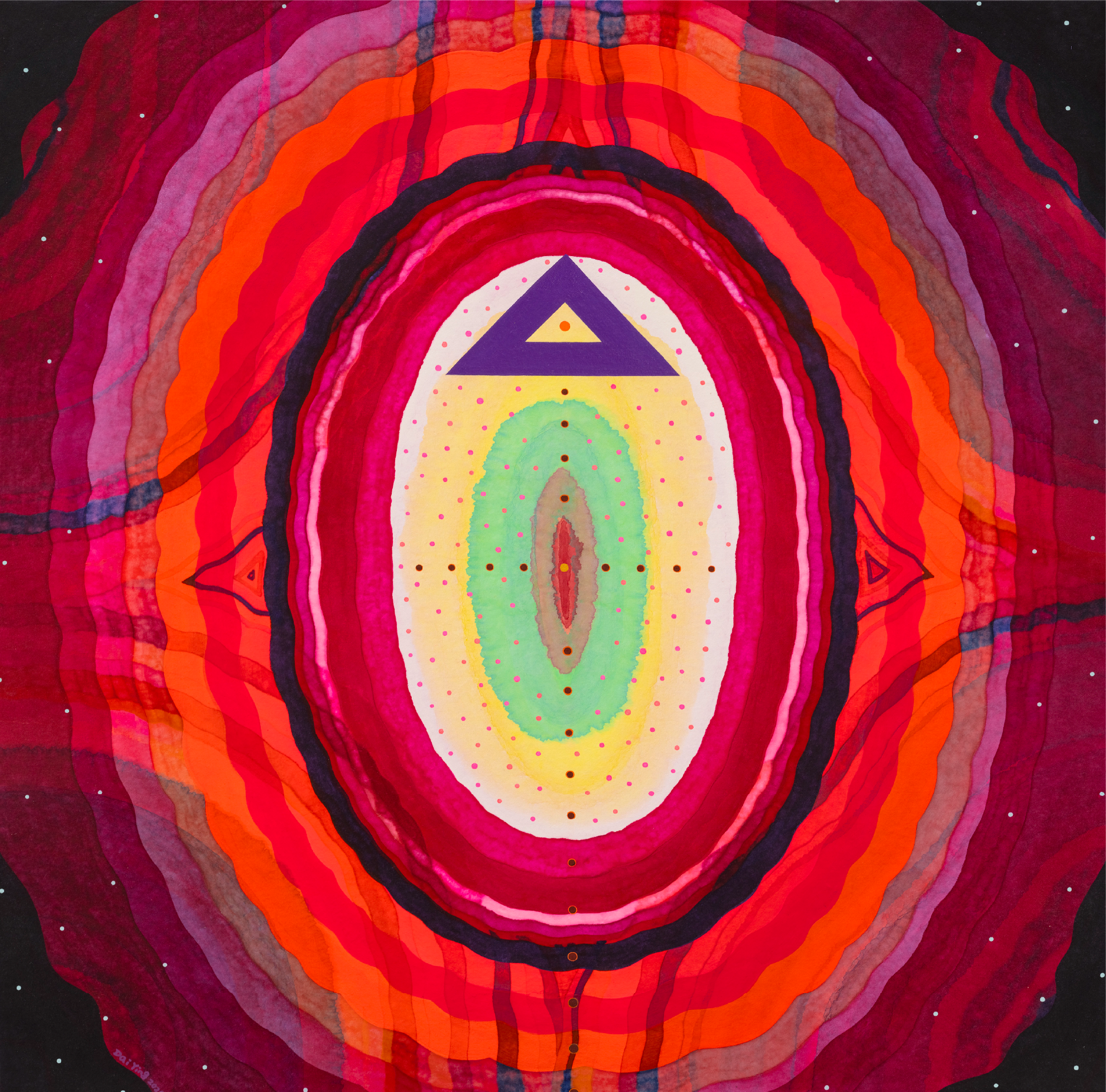 Goddess 21
Chinese painting pigments, Japanese pigments, acrylic, and Chinese xuan paper
mounted on canvas, 90 × 90cm, 2025