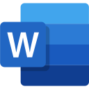 Microsoft Word icon with a white 'W' on a blue background.