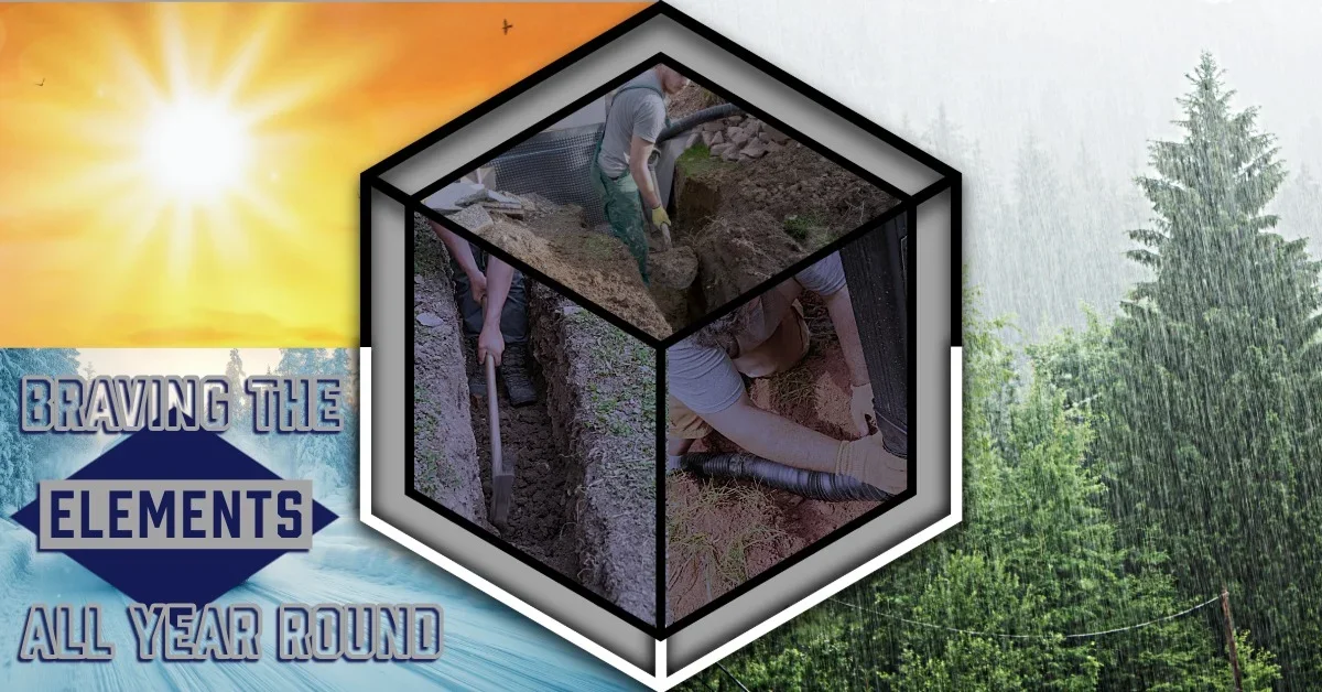 Working in all types of weather native to the Pacific Northwest. Pouring rain, excessive heat, and extreme cold are all manageable with Atomic Constructio