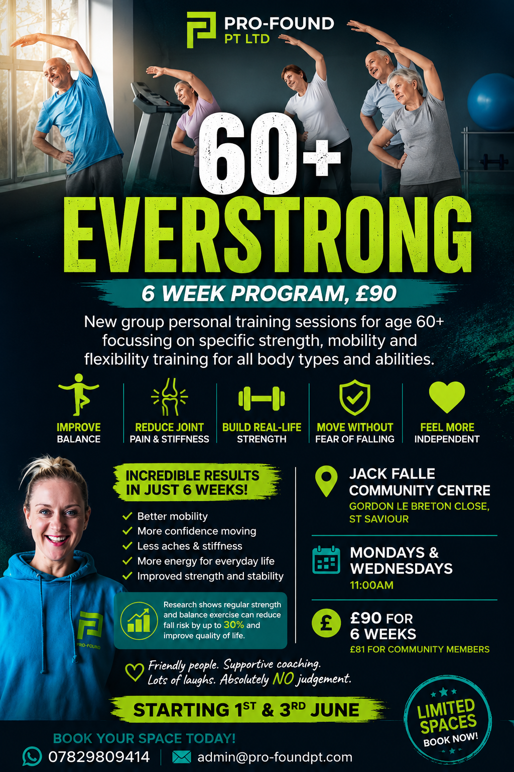 60+ EverStrong - Mondays & Wednesdays 11am