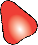 A slice of watermelon with a red interior and black seeds.