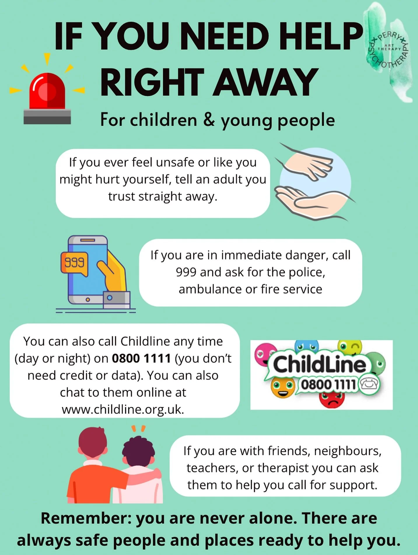 Sometimes things can feel overwhelming, scary, or unsafe. It&rsquo;s important to know you don&rsquo;t have to go through those moments alone. &hearts;️

This post is a reminder for children &amp; young people that there are always people and places 