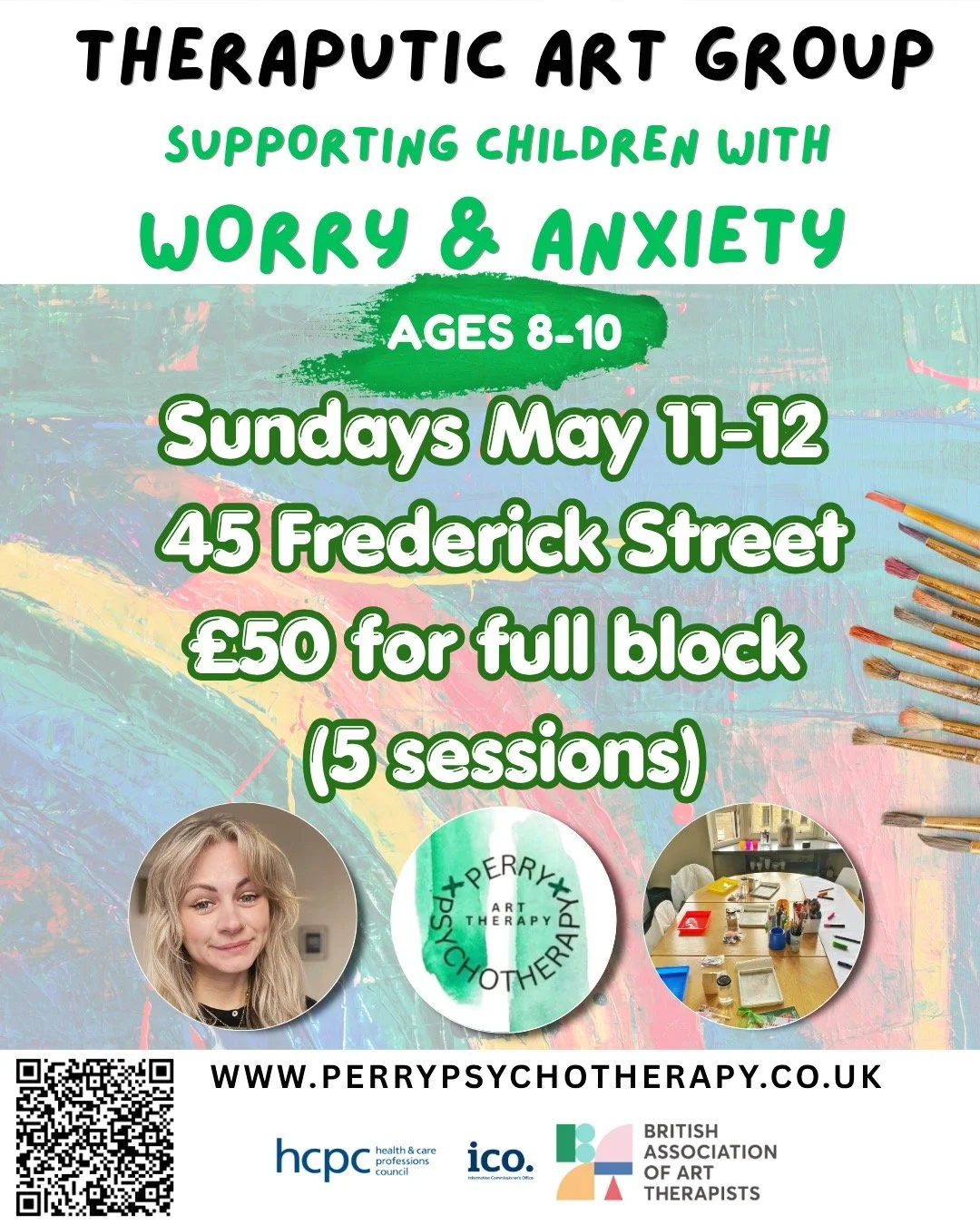 Worried about your child&rsquo;s anxiety?

This 5-week therapeutic art group offers children aged 8&ndash;10 a safe, supportive space to build confidence, express emotions, and develop healthy coping strategies&mdash;through creative, guided sessions