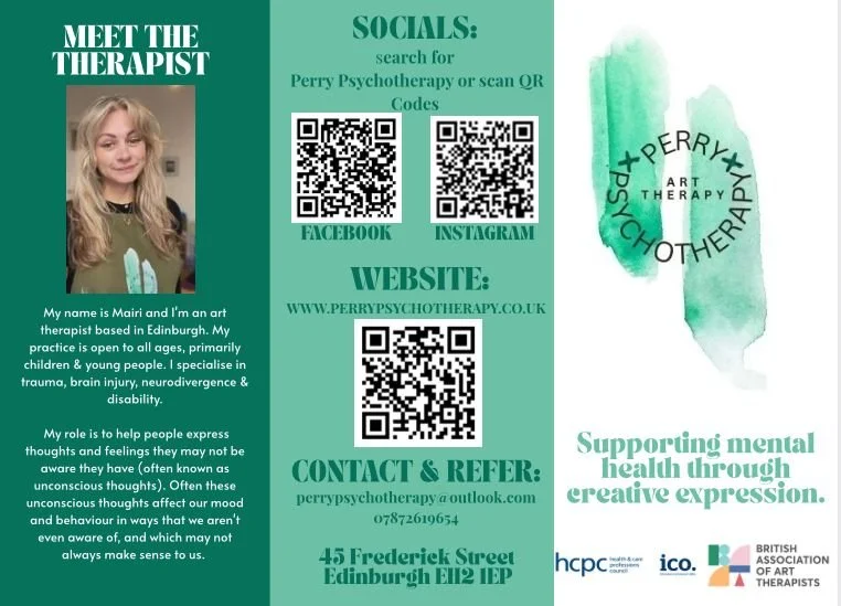 Perry Psychotherapy in Edinburgh featuring a portrait of meet Mairi Perry therapist. 