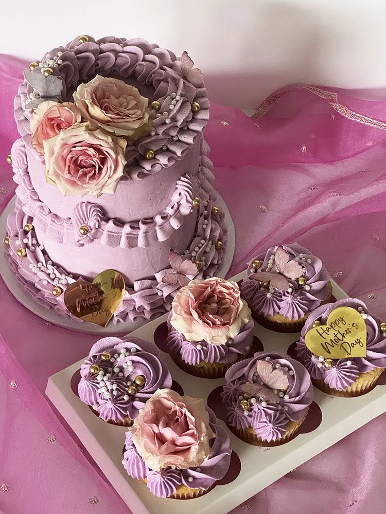 Mother's Day Cake and Cupcakes