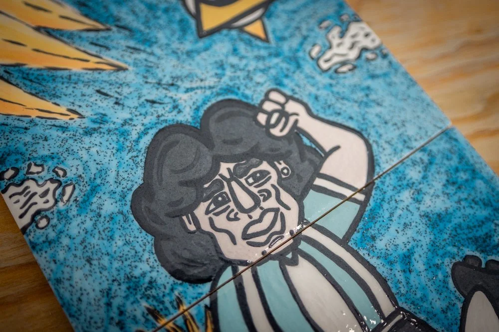 Doble azulejo "Maradona Mano de Dios"