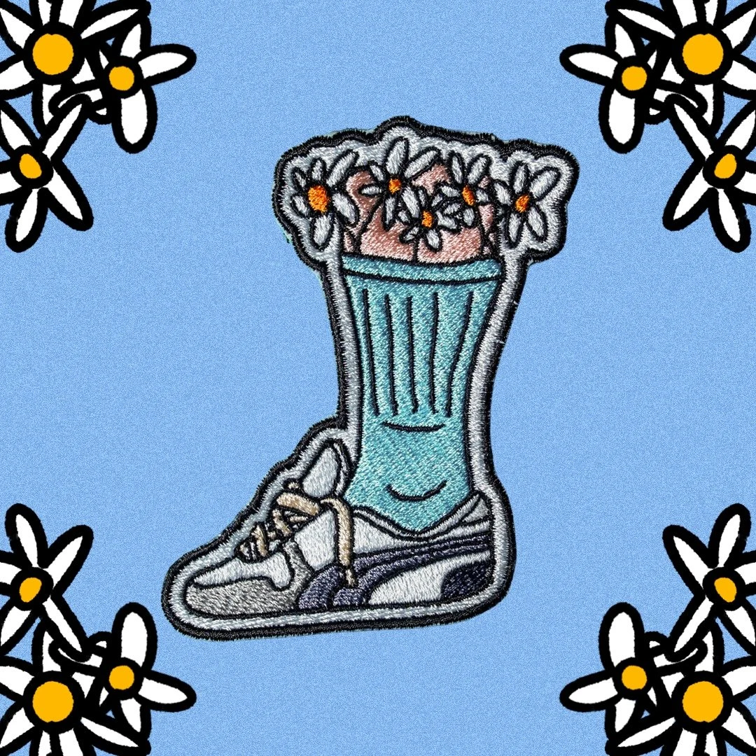 Parche Maradona - Bota con flores