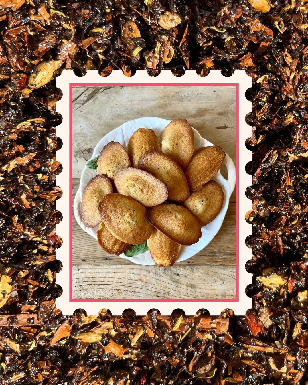 Recette secr&egrave;te num&eacute;ro 2 | La Madeleine au Cha&iuml;.

Ingr&eacute;dients pour 15 pi&egrave;ces :
&bull; 2 &oelig;ufs 
&bull; 75gr de sucre 
&bull; 50gr de lait 
&bull; 130gr farine
&bull; 6gr levure chimique 
&bull; 130g beurre noisett