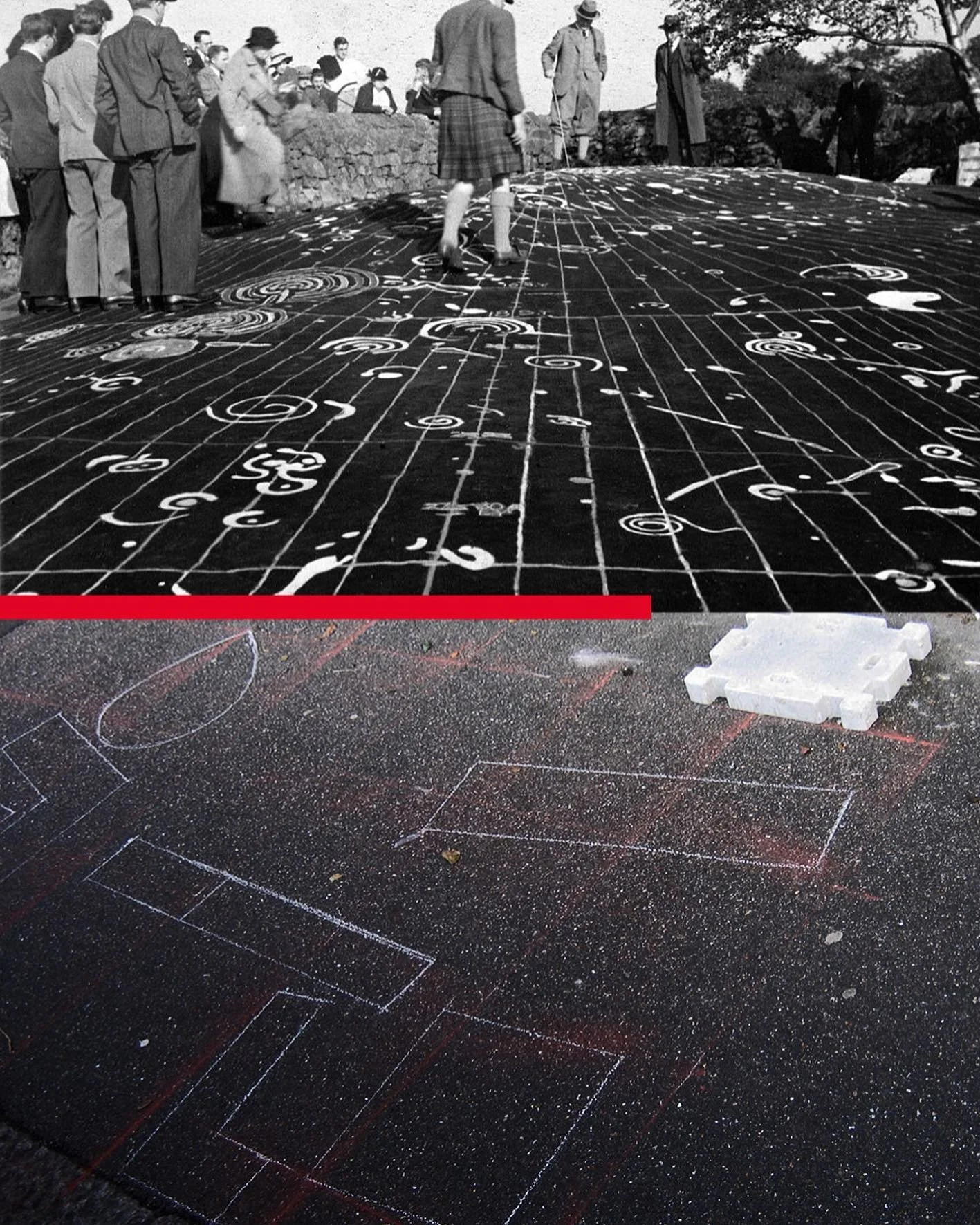 1. cochno stone. 2500bce? in the summer of 1937 the glasgow antiquarian ludovic mann, in an attempt to make the stone&rsquo;s artwork readable, painted the prehistoric cup and ring symbols of the stone and overlayed the stone with  a grid of his own 