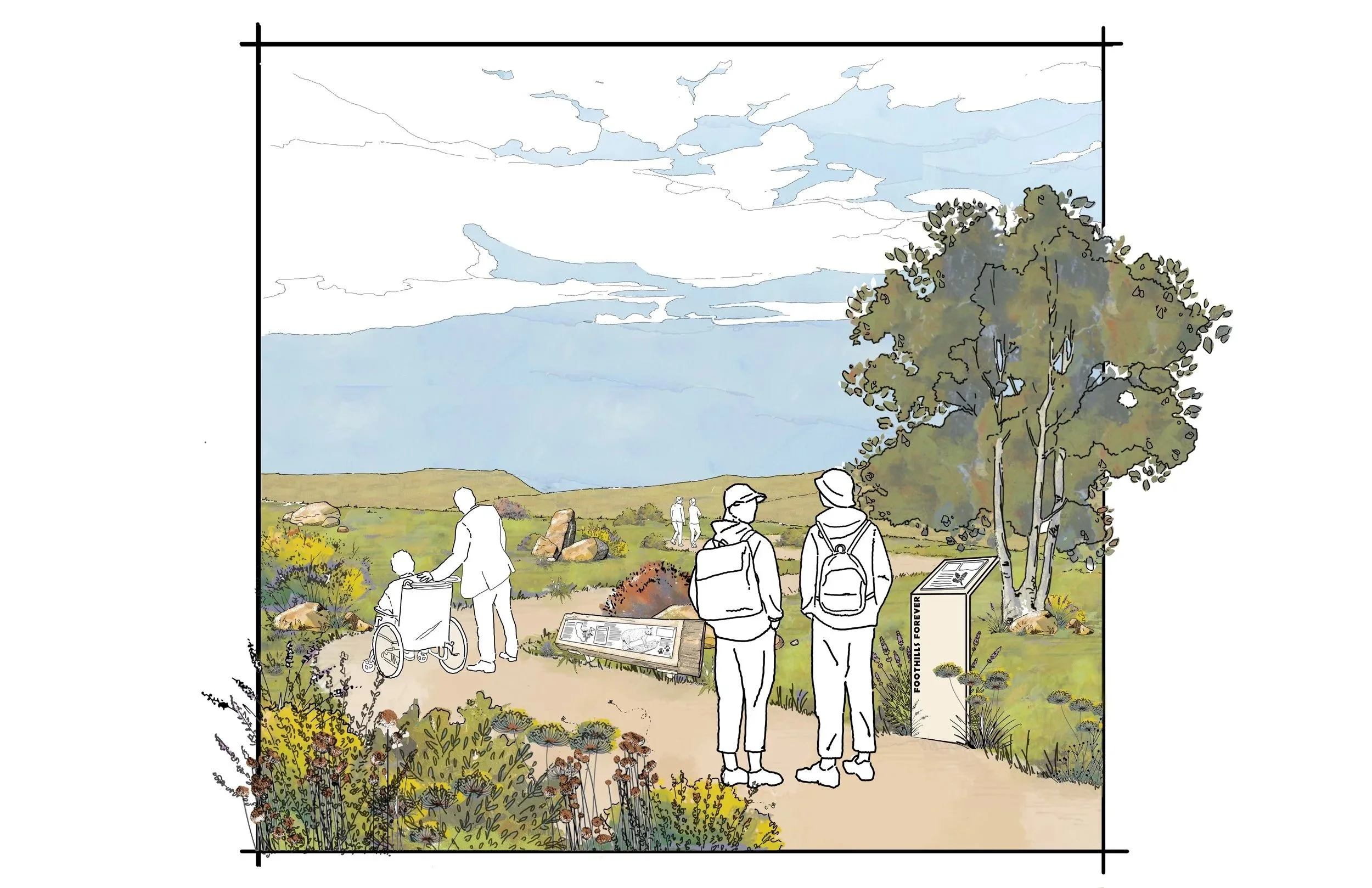 By enhancing ADA access, refining circulation, and integrating shaded moments of pause, the design encourages visitors to slow down and sense the rhythms of the site, its habitats, and its enduring beauty. 