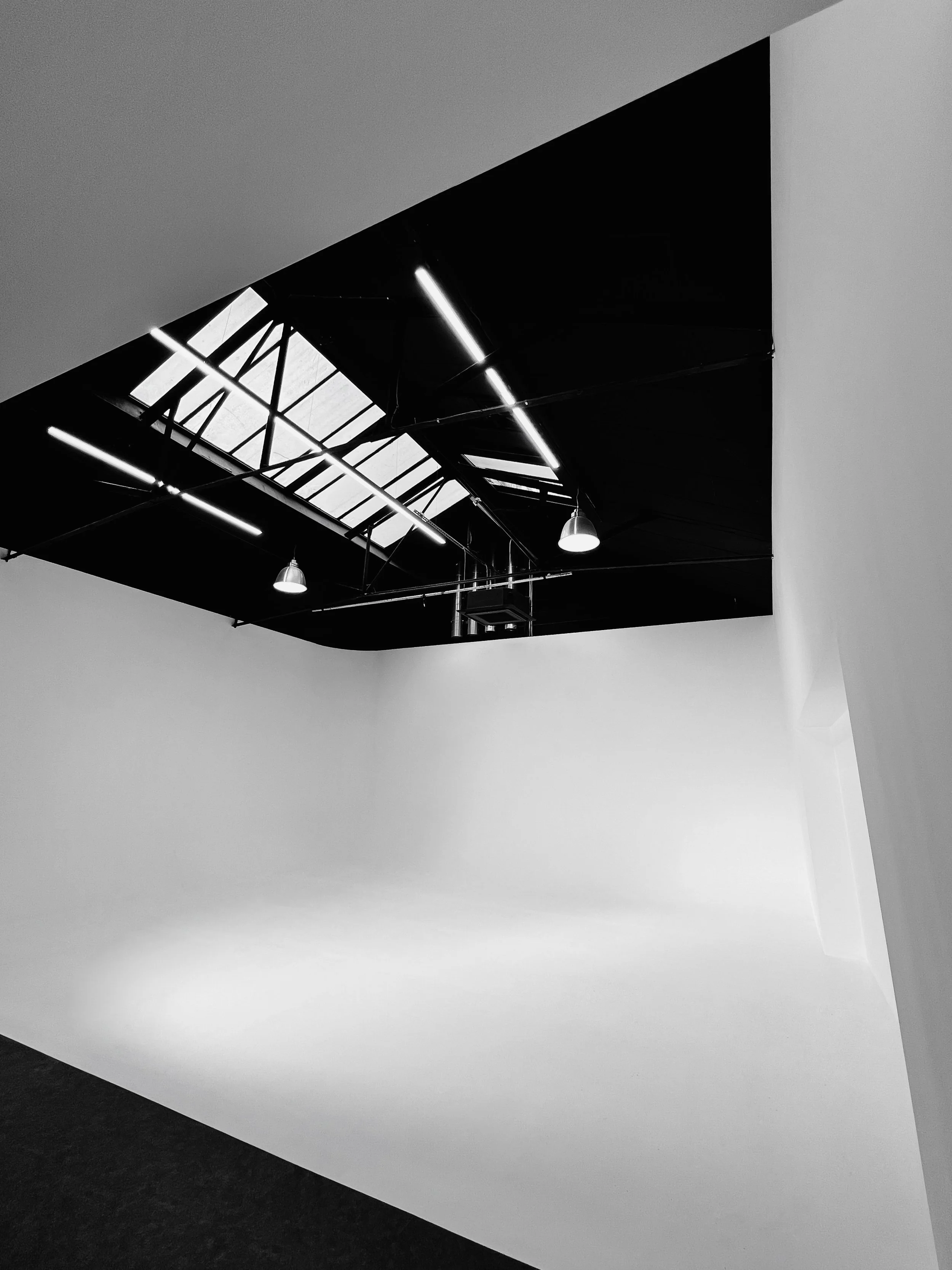view of the cyclorama infinity wall at Shutters Studios in Acton West London