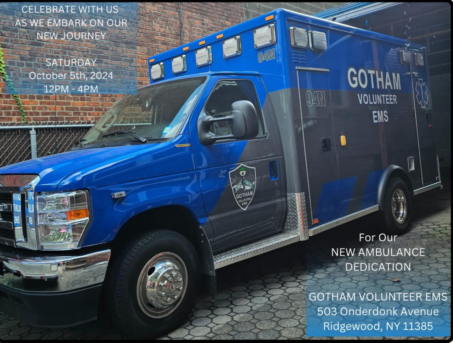 🚨🚨BIG NEWS ALERT🚨🚨 

Come celebrate with us as we bless our new ambulance. 

Saturday, October 5th from 12pm-4pm @ 503 Onderdonk Ave in Ridgewood. 

Get a chance to meet our members, see our beautiful new ambulance, and have some food! We love fo
