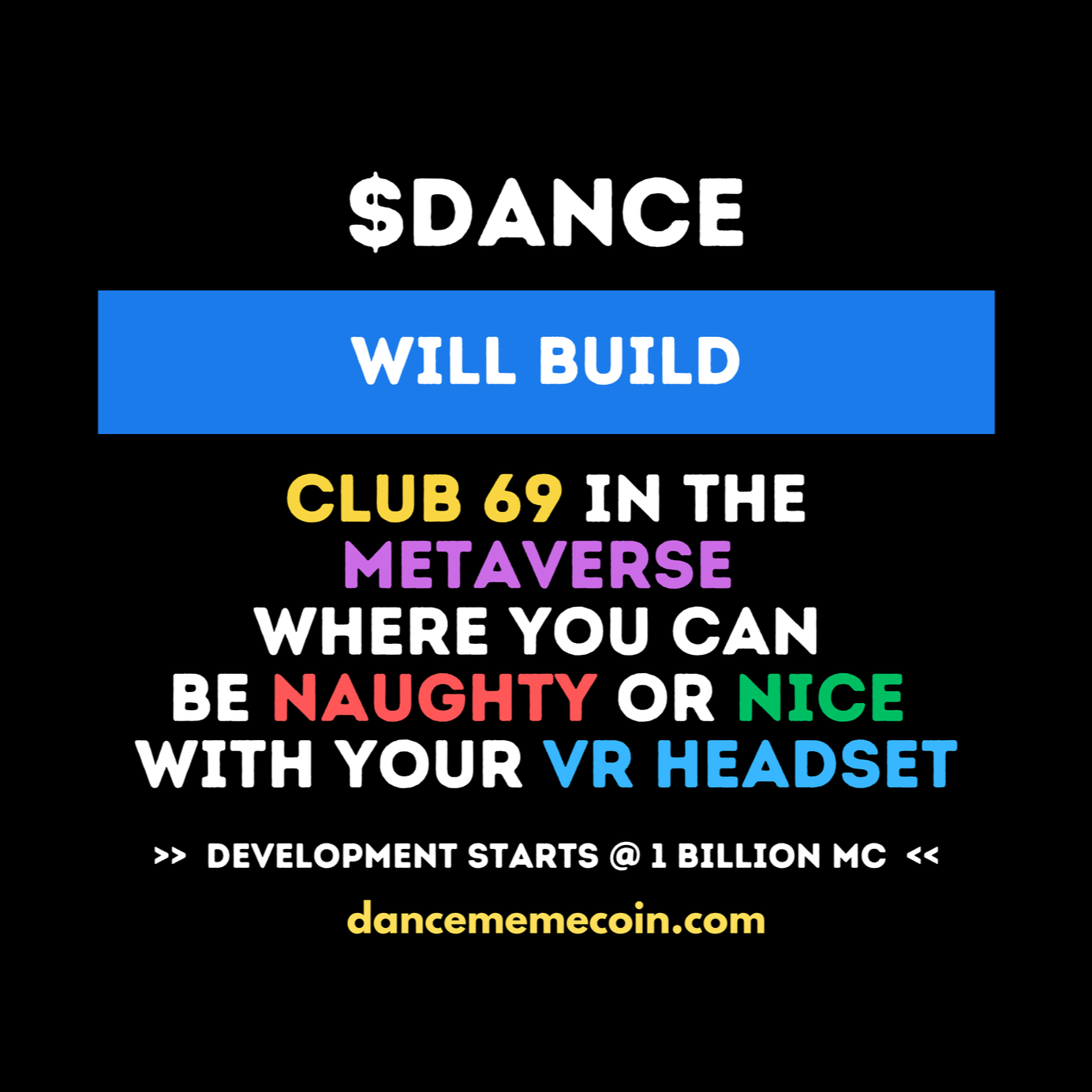 DANCE MEMECOIN CRYPTO SOLANA - CLUB 69 IN THE METAVERSE - MESSAGE