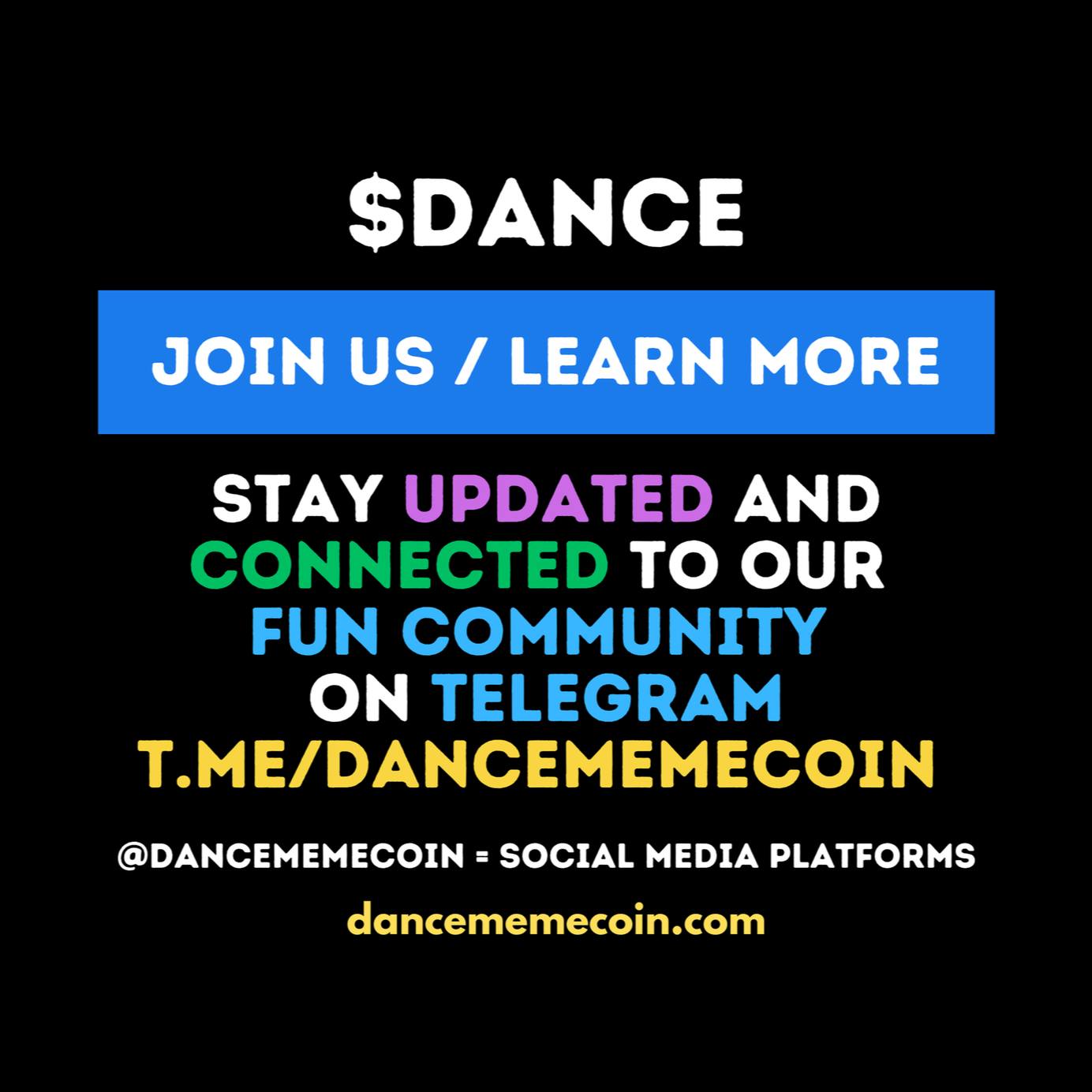 DANCE MEMECOIN - CRYPTO SOLANA BITCOIN - JOIN US ON TELEGRAM