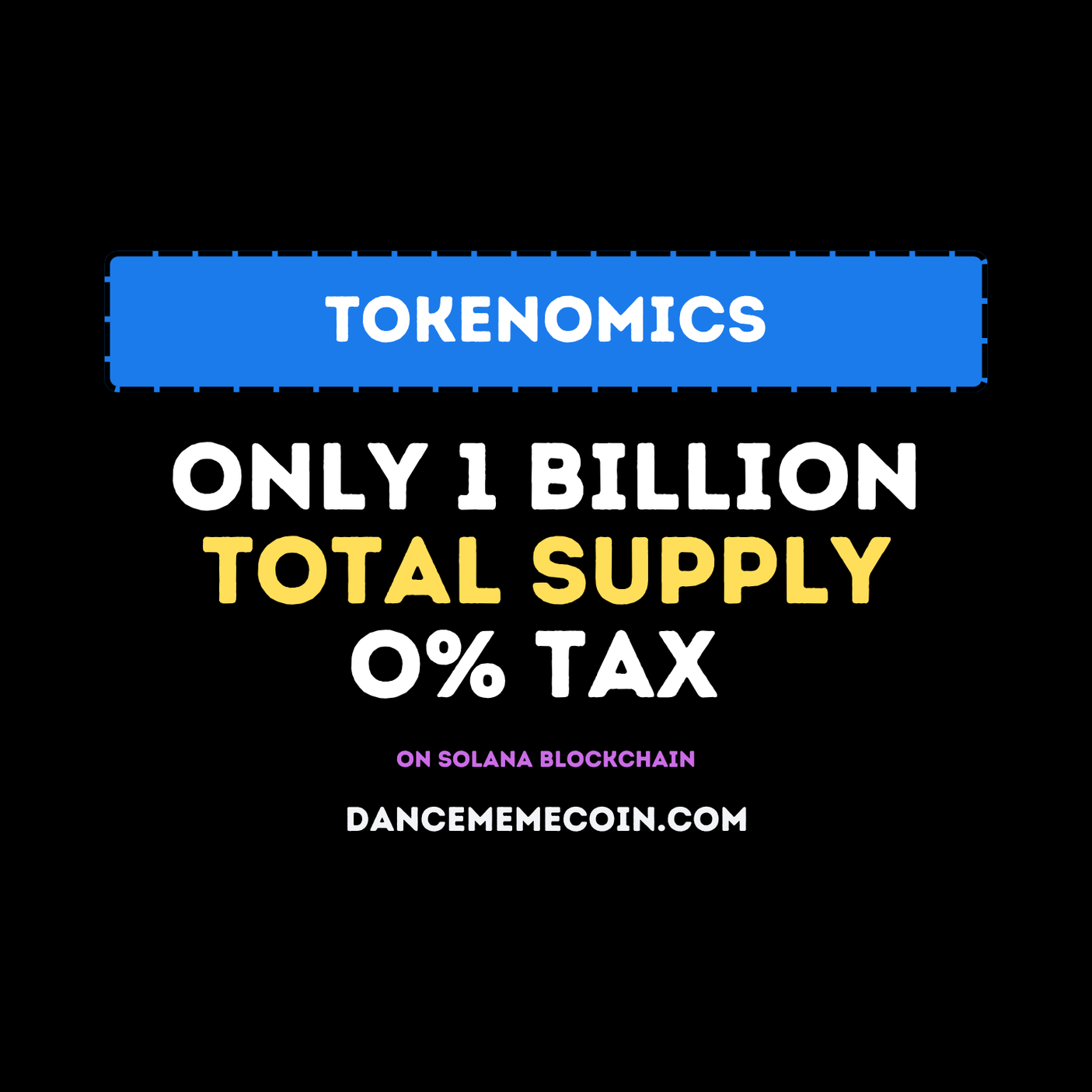 DANCE MEMECOIN - THE CURRENCY OF FUN - CRYPTO - SOLANA BLOCKCHAIN - $DANCE TOKENOMICS