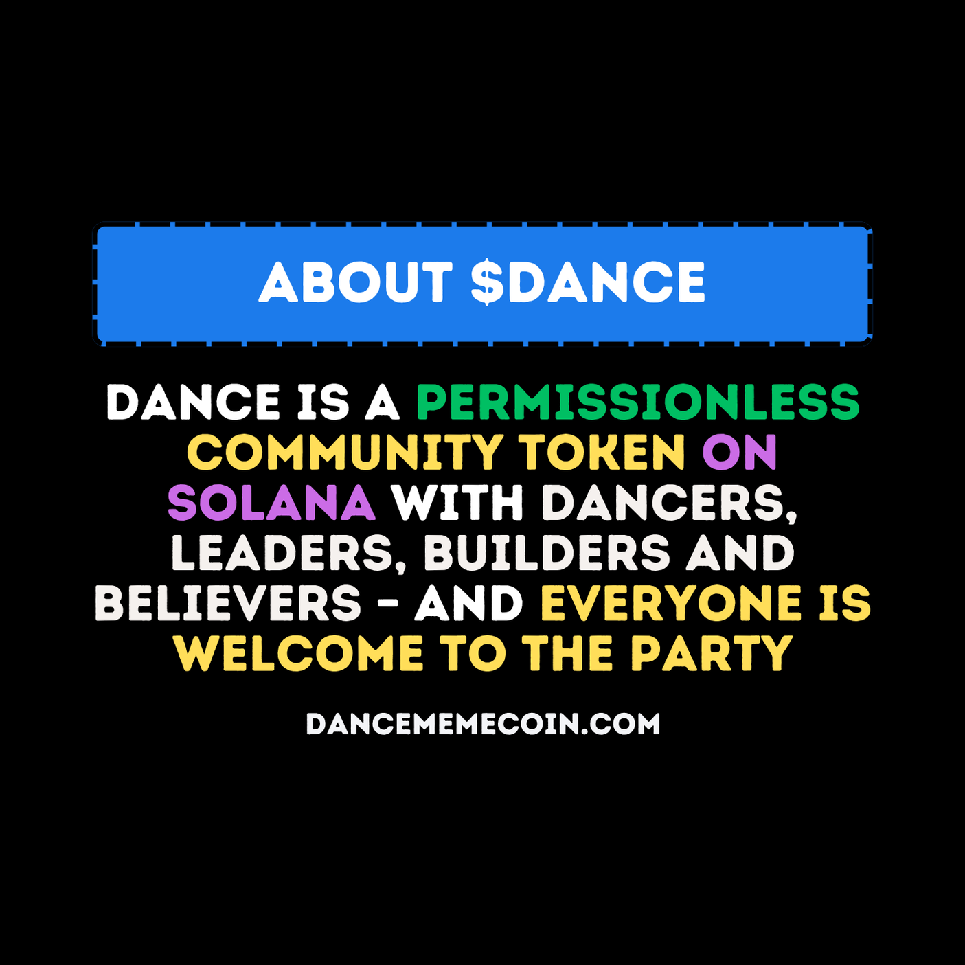 DANCE MEMECOIN - THE CURRENCY OF FUN - CRYPTO - SOLANA BLOCKCHAIN - ABOUT $DANCE