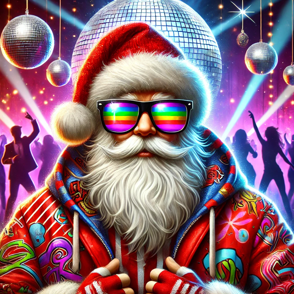 DANCE MEMECOIN CRYPTO SOLANA - MEME IMAGE - DANSA CLAUS AKA SANTA CLAUS 