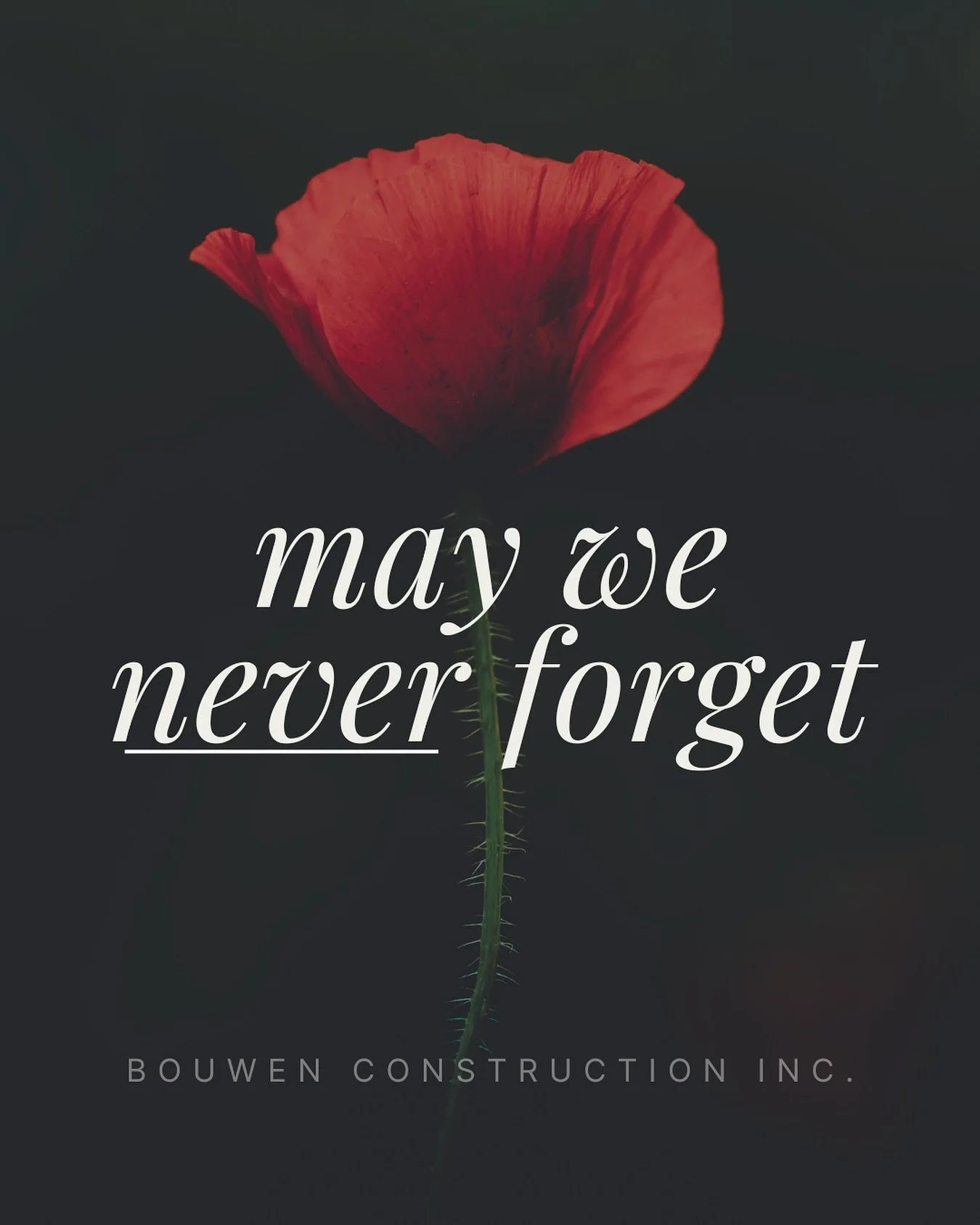 On this Remembrance Day, we pause to honour the men and women who served &mdash; and those who never made it home.

Their courage, sacrifice, and sense of duty gave us the freedom and peace we live with today. It&rsquo;s something we&rsquo;ll never t