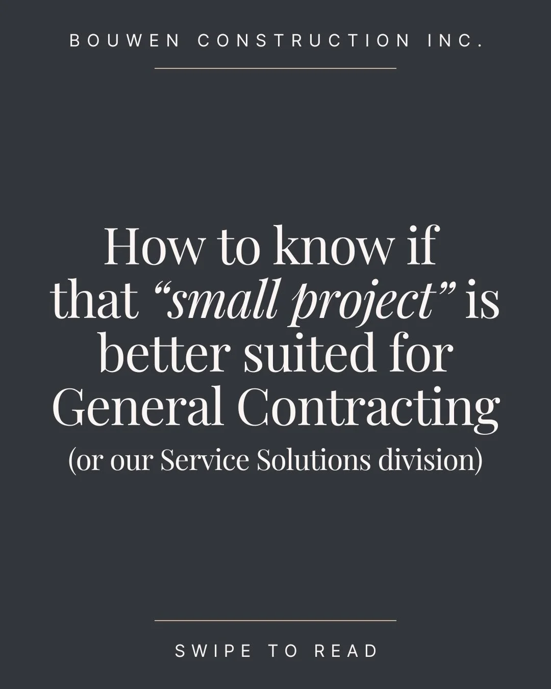 &ldquo;It&rsquo;s just a small project.&rdquo;

That&rsquo;s what we hear right before the client realizes they&rsquo;re juggling 4+ trades, trying to source materials, managing timelines, and making expensive decisions under pressure.

Small doesn&r