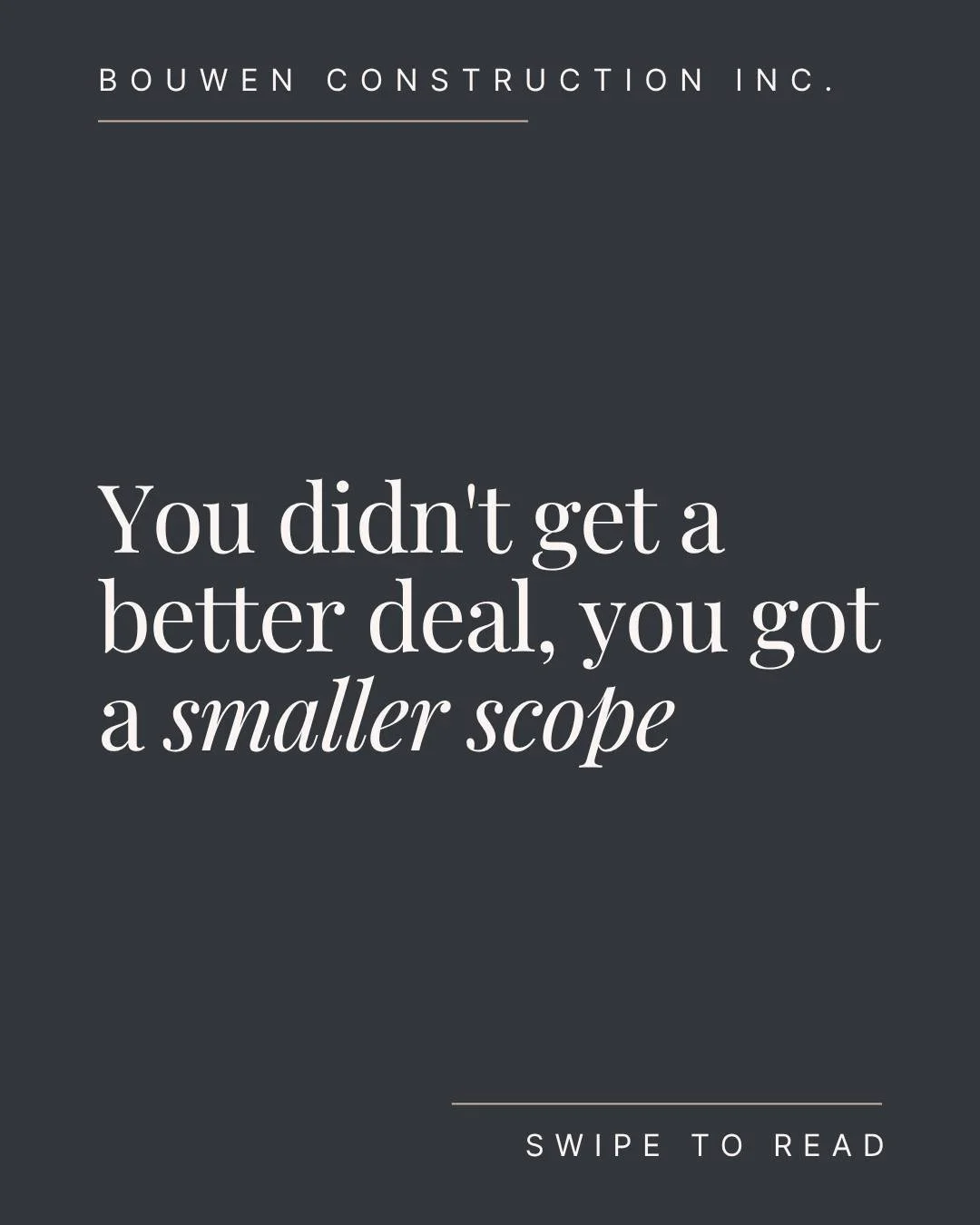 We&rsquo;ve seen people choose the $85K quote&hellip;

and end up paying more than the $135K one.

Because not all construction quotes are created equal. 

If you got three wildly different quotes for the same renovation, it can be confusing to try t