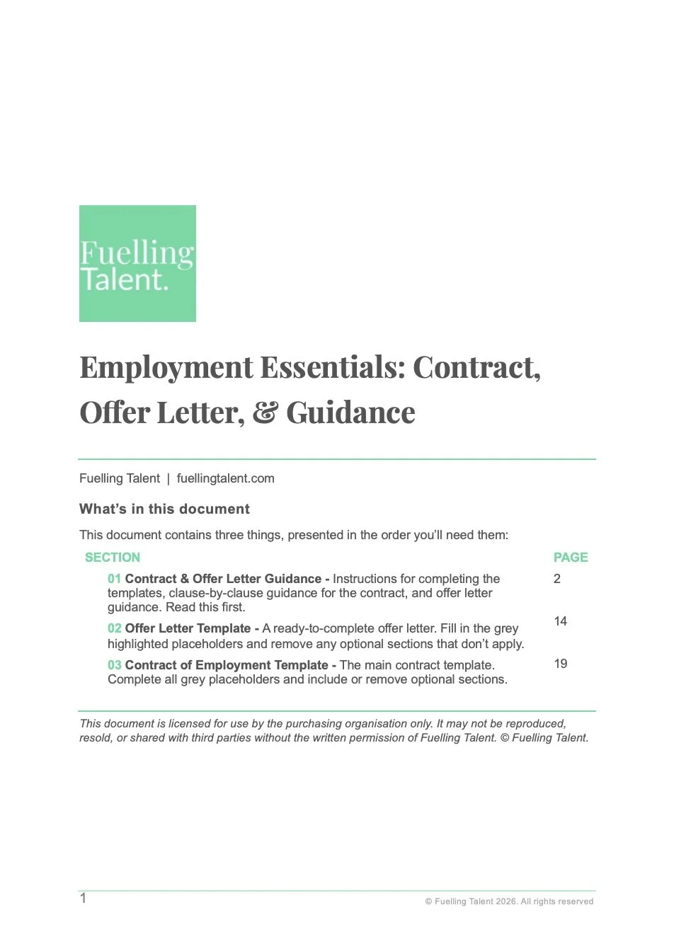 Employment Essentials: Contract & Offer Letter Template & Guidance