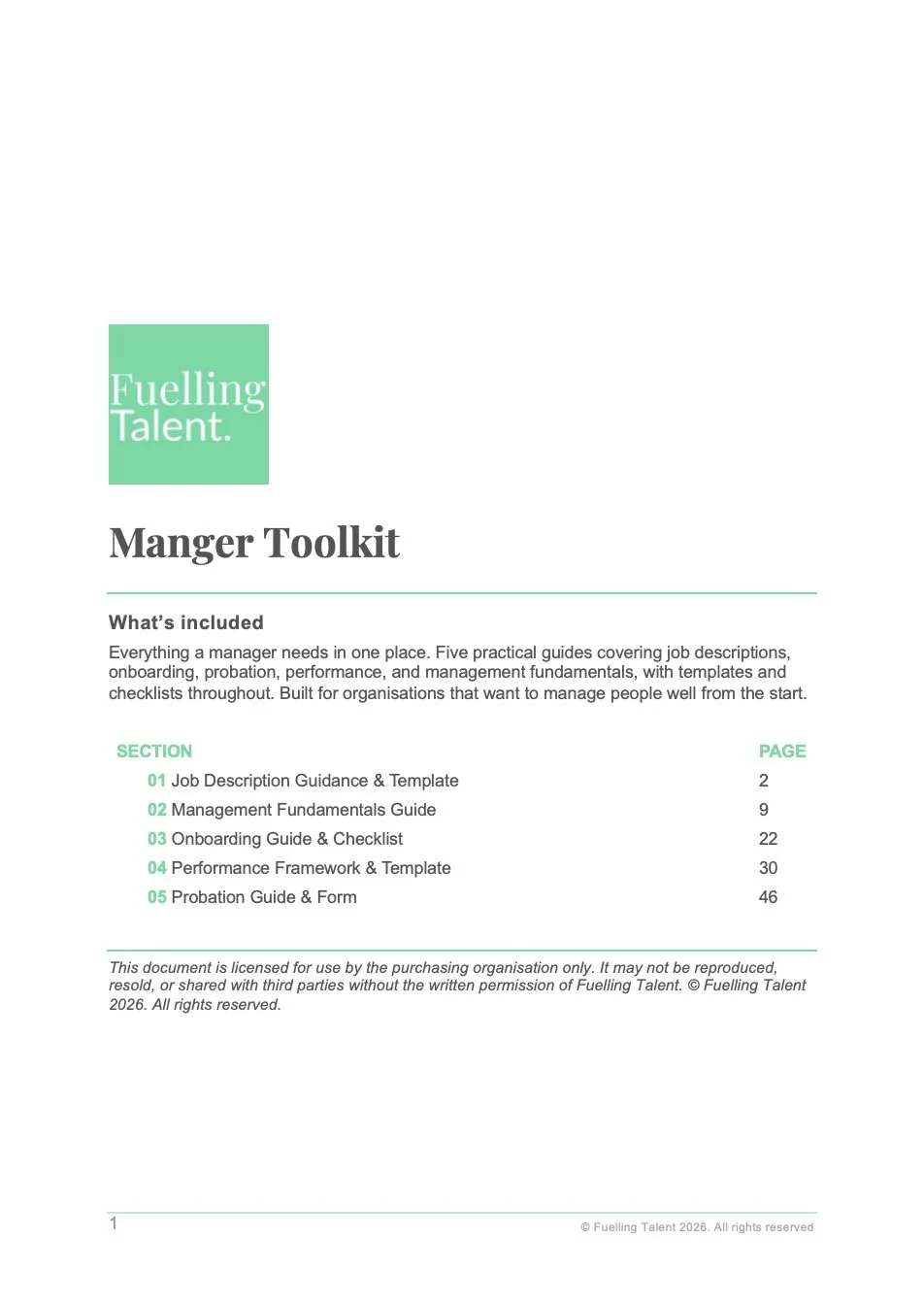 Manager Toolkit (All 5 Manager Guides)